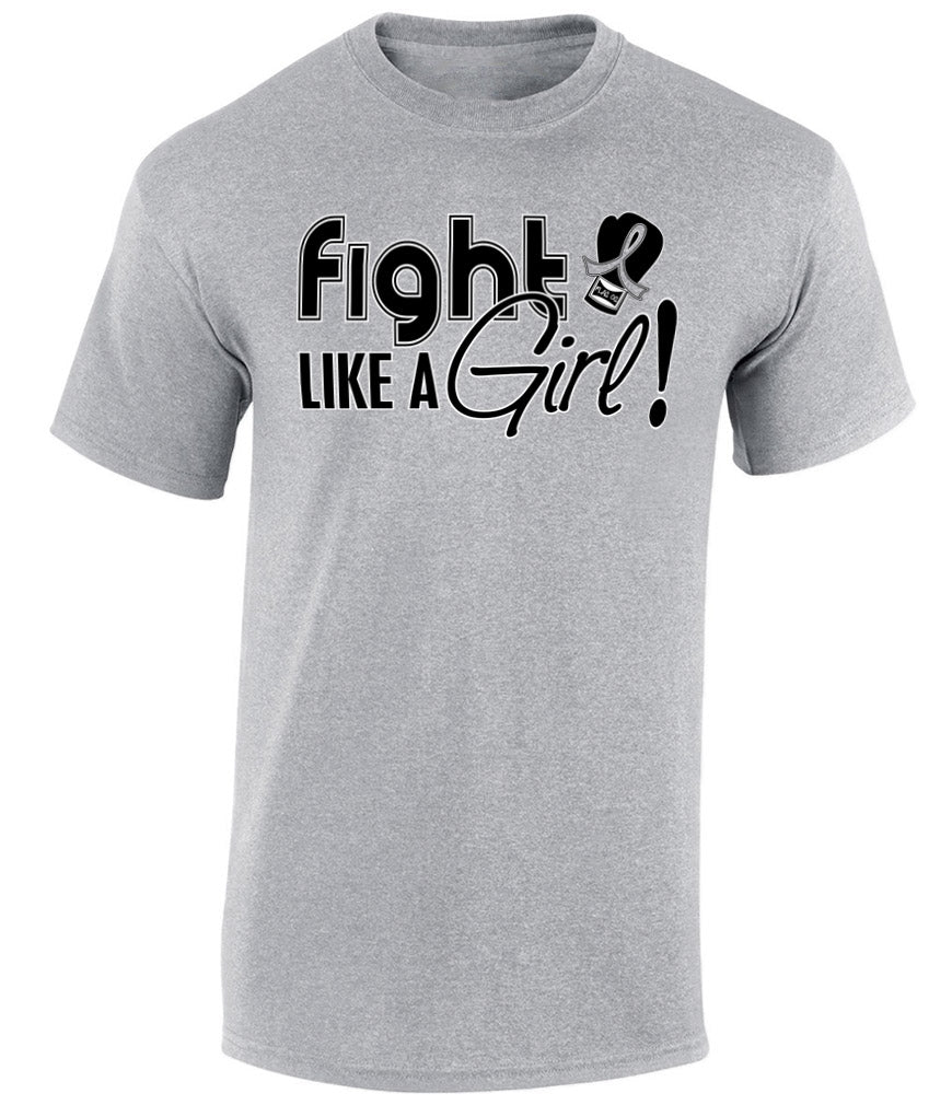 "Fight Like a Girl Signature" Unisex T-Shirt - Heather Grey
