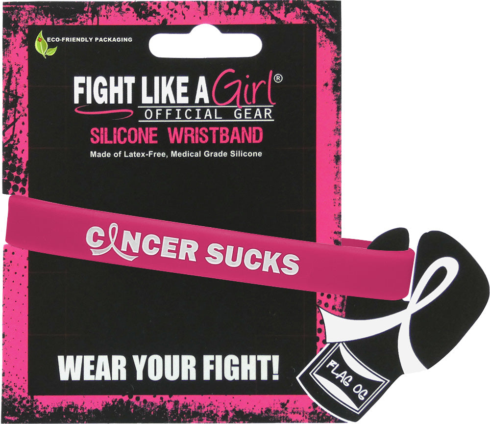 Cancer Sucks Silicone Wristband - Magenta