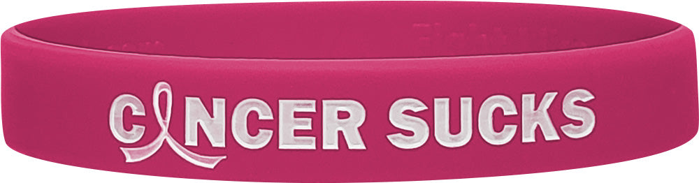 Cancer Sucks Silicone Wristband - Magenta
