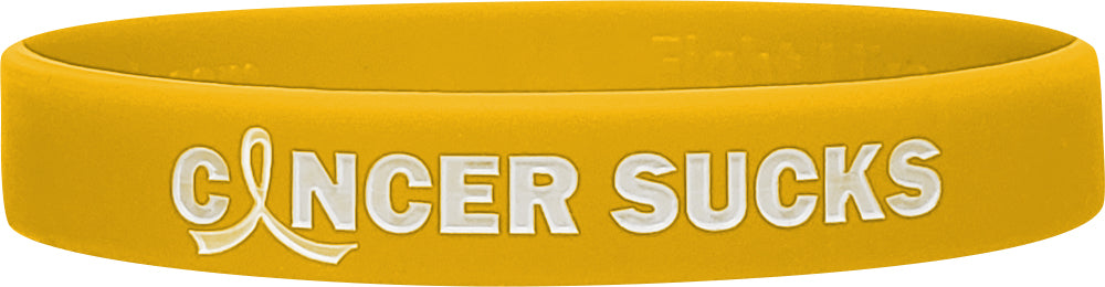 Cancer Sucks Silicone Wristband - Gold