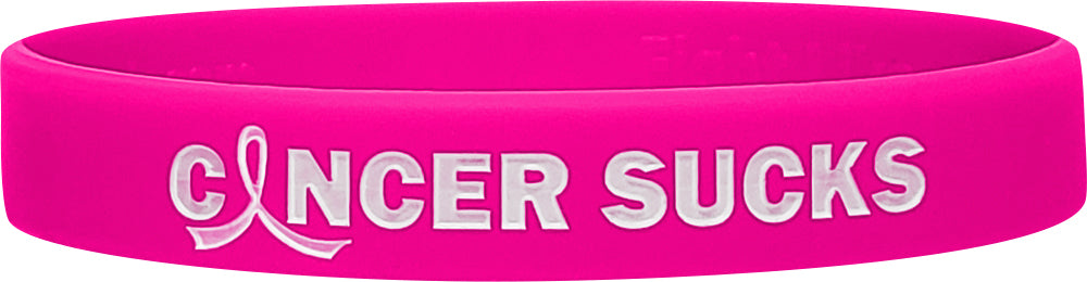 Cancer Sucks Silicone Wristband - Hot Pink