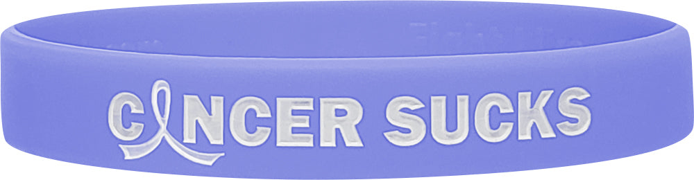 "Cancer Sucks" Ink-Filled Silicone Wristband - Periwinkle