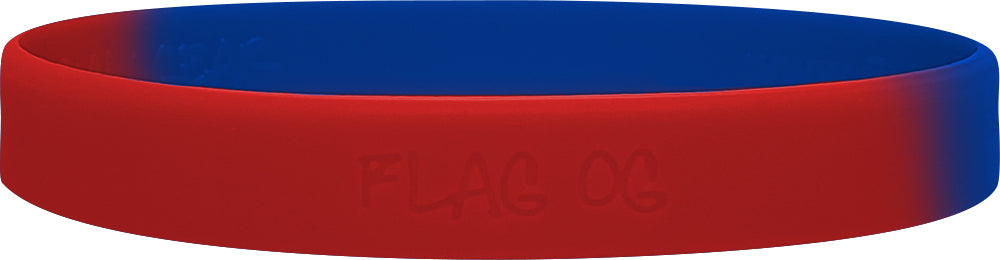 Fight Like a Girl Hybrid Silicone Wristband - Blue/Red