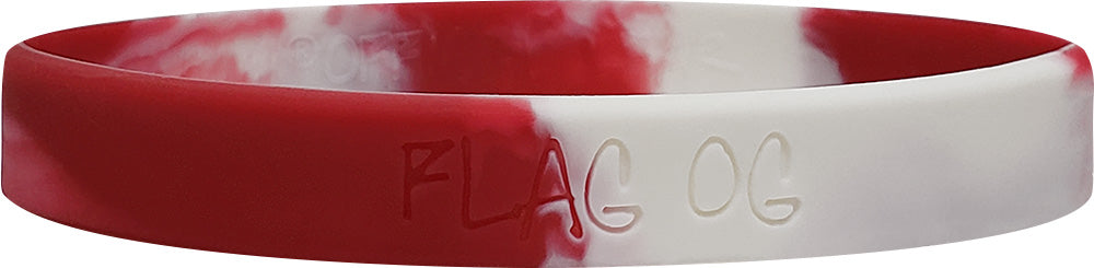 Fight Like a Girl Hybrid Silicone Wristband - Burgundy/White Swirl