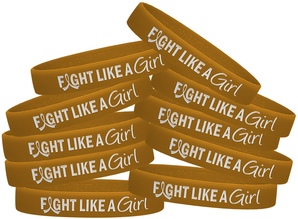 Fight Like a Girl Hybrid Silicone Wristband - Amber