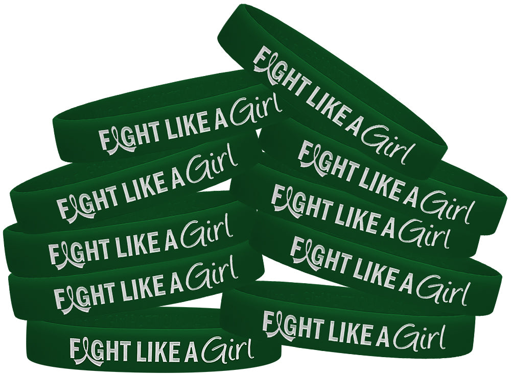 Fight Like a Girl Hybrid Silicone Wristband - Emerald Green