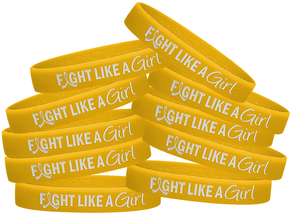 Fight Like a Girl Hybrid Silicone Wristband - Gold