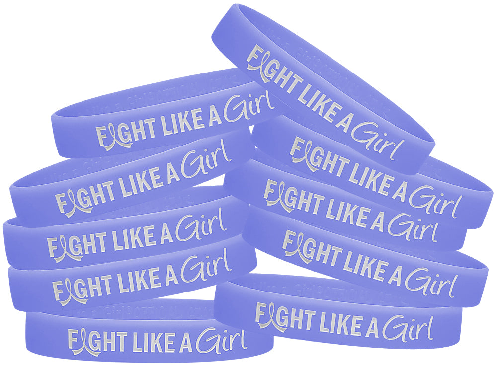 Fight Like a Girl Hybrid Silicone Wristband - Periwinkle