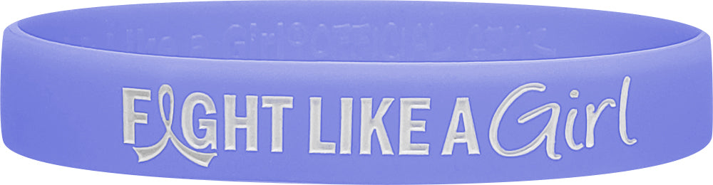 Fight Like a Girl Wristband Bracelet in Periwinkle for Esophageal Cancer, Stomach Cancer, Esophageal Atresia, Pulmonary Hypertension