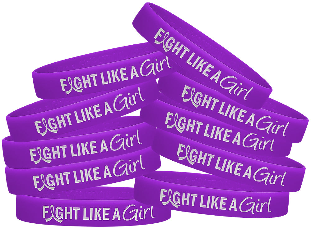 Fight Like a Girl Hybrid Silicone Wristband - Purple