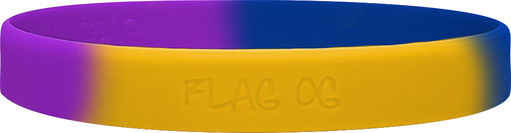 Fight Like a Girl Hybrid Silicone Wristband - Blue/Purple/Marigold