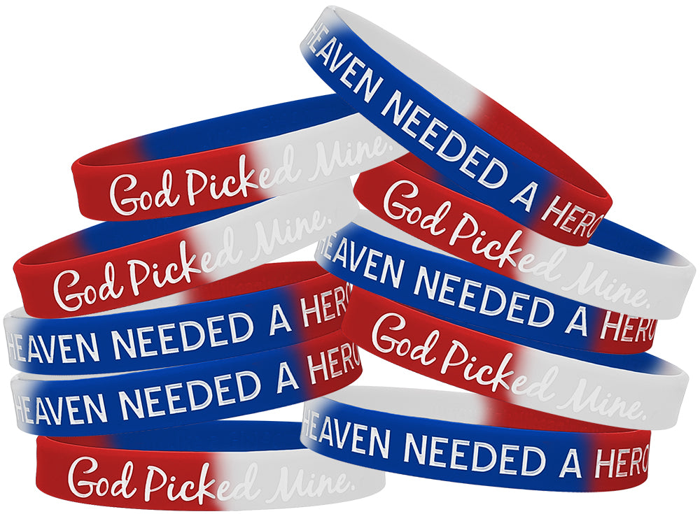 Heaven Needed a Hero Silicone Wristband - Red/White/Blue