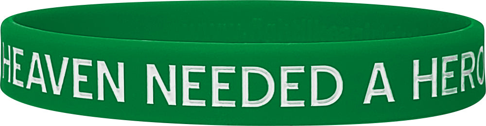 Heaven Needed a Hero Silicone Wristband - Green