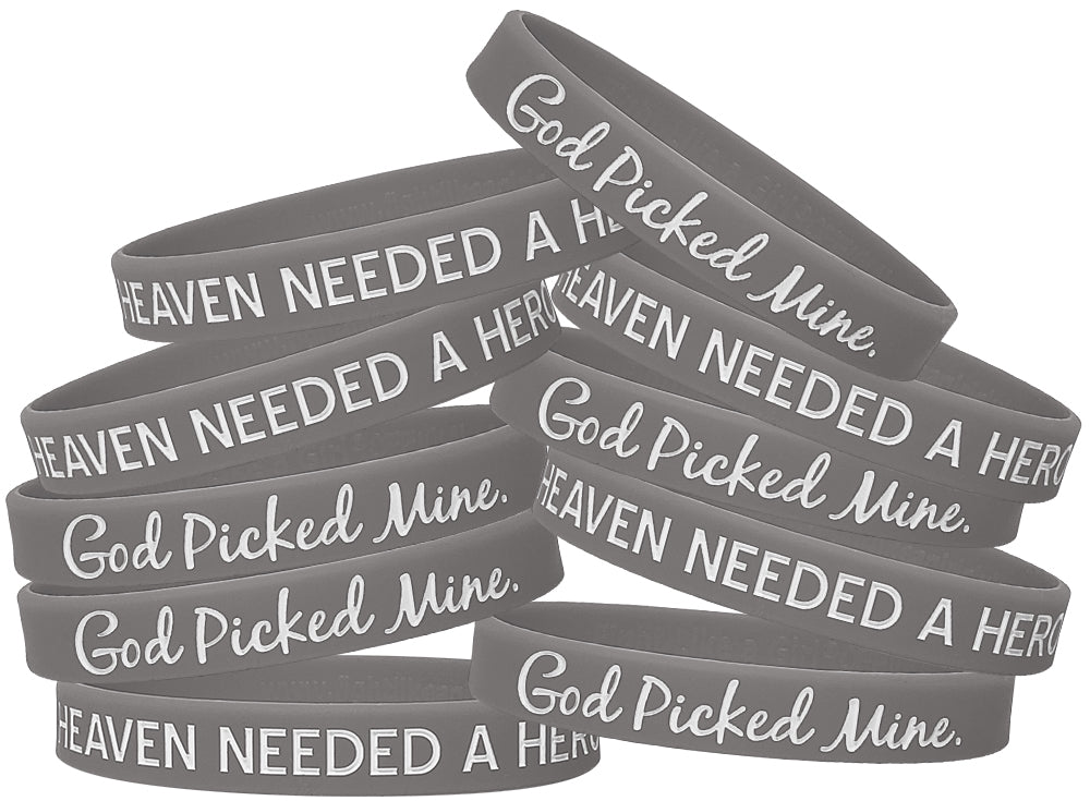 Heaven Needed a Hero Silicone Wristband - Grey