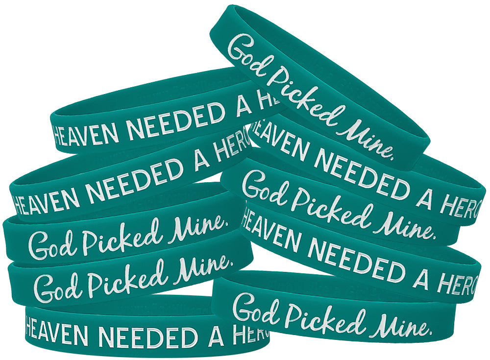 Heaven Needed a Hero Silicone Wristband - Teal