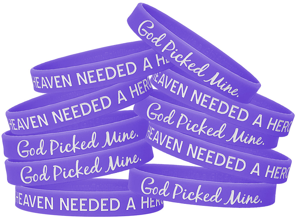 Heaven Needed a Hero Silicone Wristband - Violet