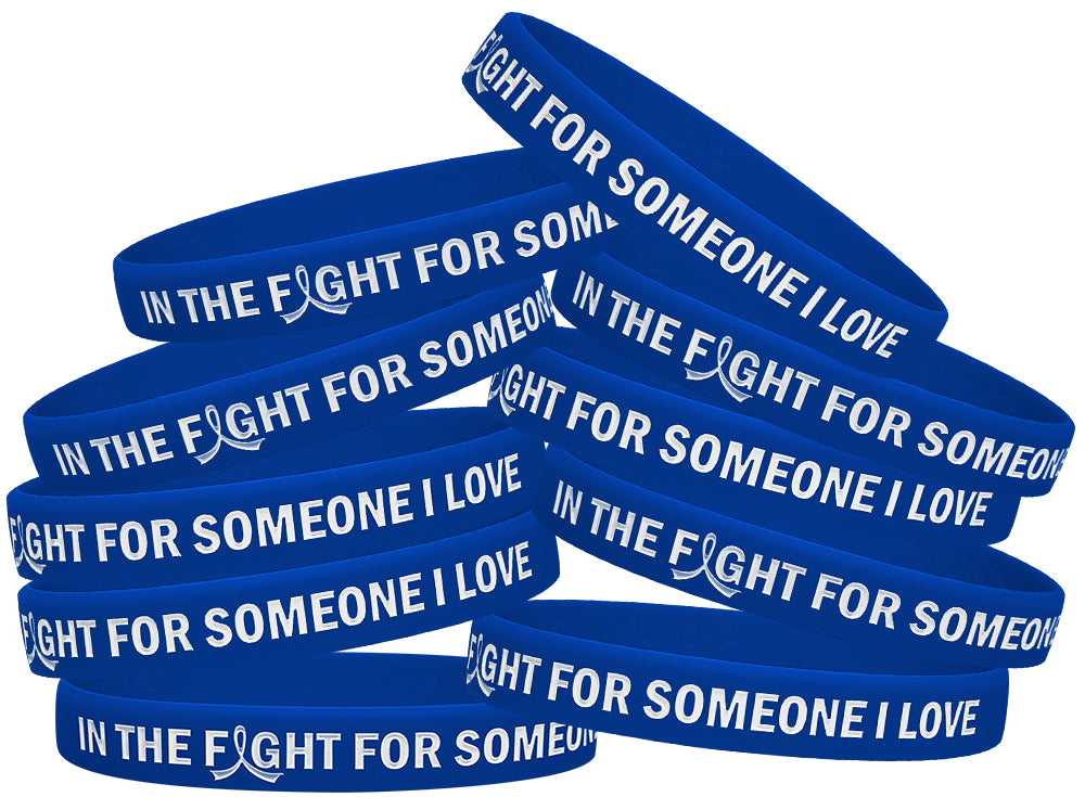 In the Fight for Someone I Love Silicone Wristband - Blue