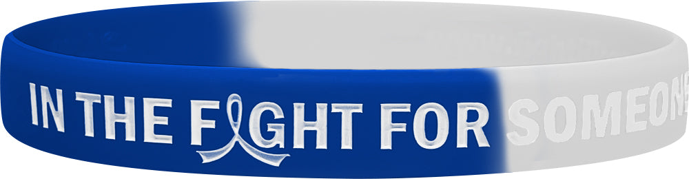 In the Fight for Someone I Love Silicone Wristband - Blue/White
