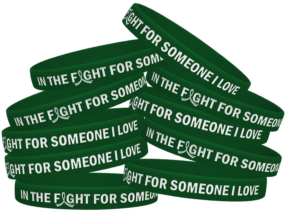 In the Fight for Someone I Love Silicone Wristband - Emerald Green