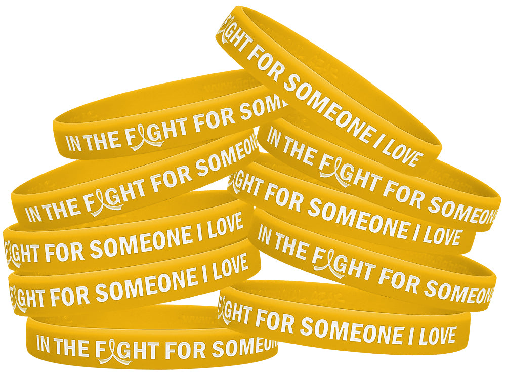 In the Fight for Someone I Love Silicone Wristband - Gold