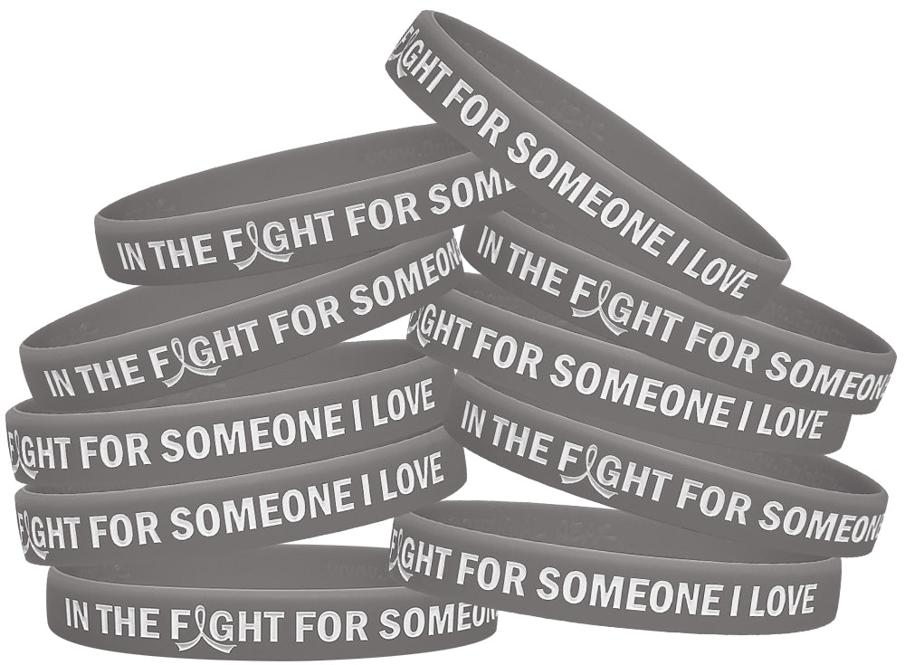 In the Fight for Someone I Love Silicone Wristband - Grey