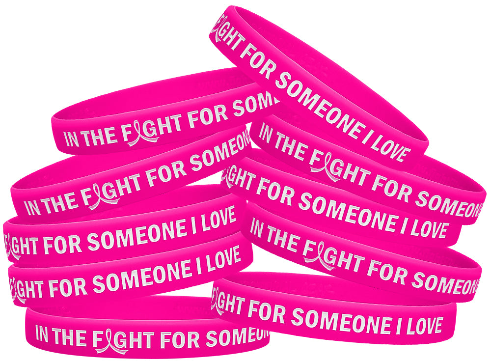In the Fight for Someone I Love Silicone Wristband - Hot Pink