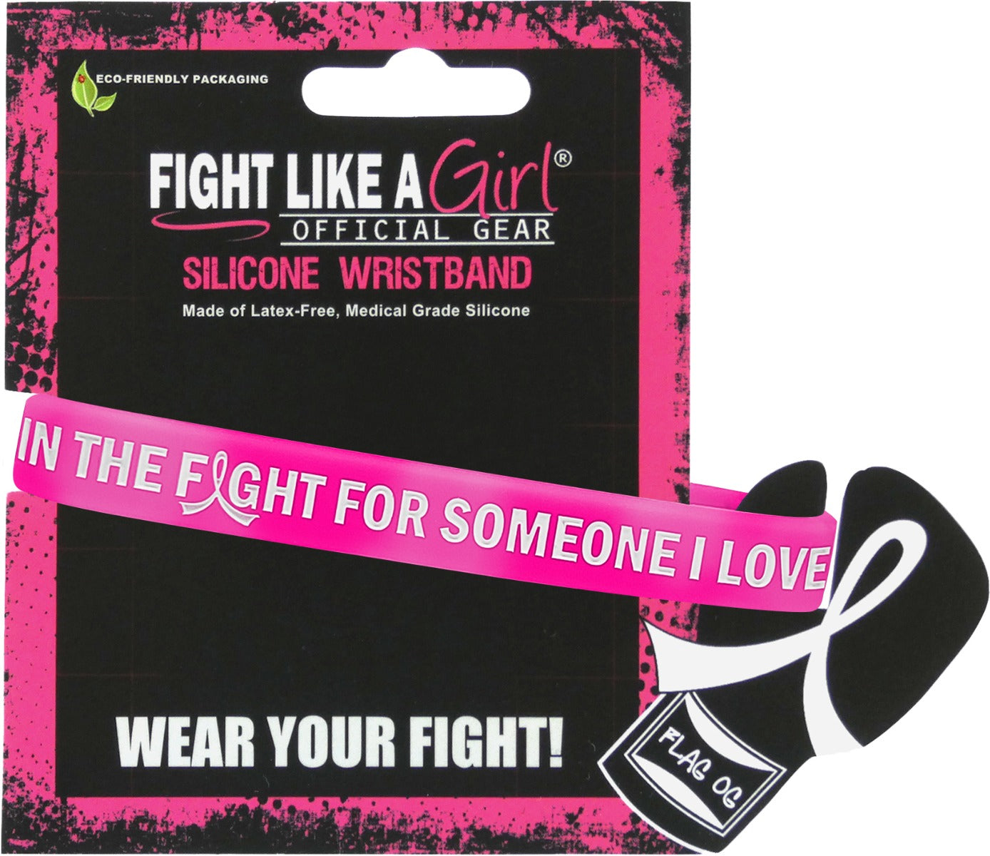 In the Fight for Someone I Love Silicone Wristband - Pink Swirl