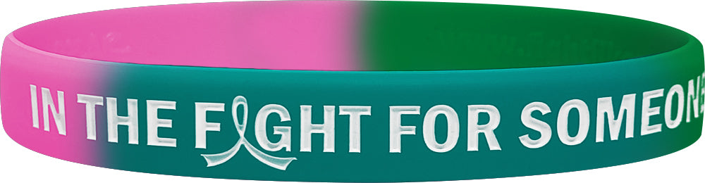 In the Fight for Someone I Love Silicone Wristband - Pink/Teal/Green