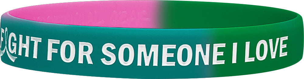In the Fight for Someone I Love Silicone Wristband - Pink/Teal/Green