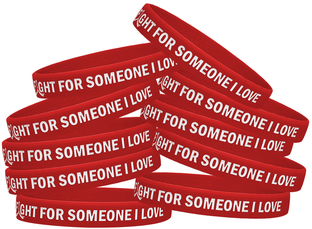 In the Fight for Someone I Love Silicone Wristband - Red