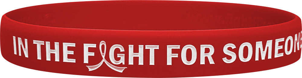"In The Fight" Ink-Filled Silicone Wristband Bracelet - Red