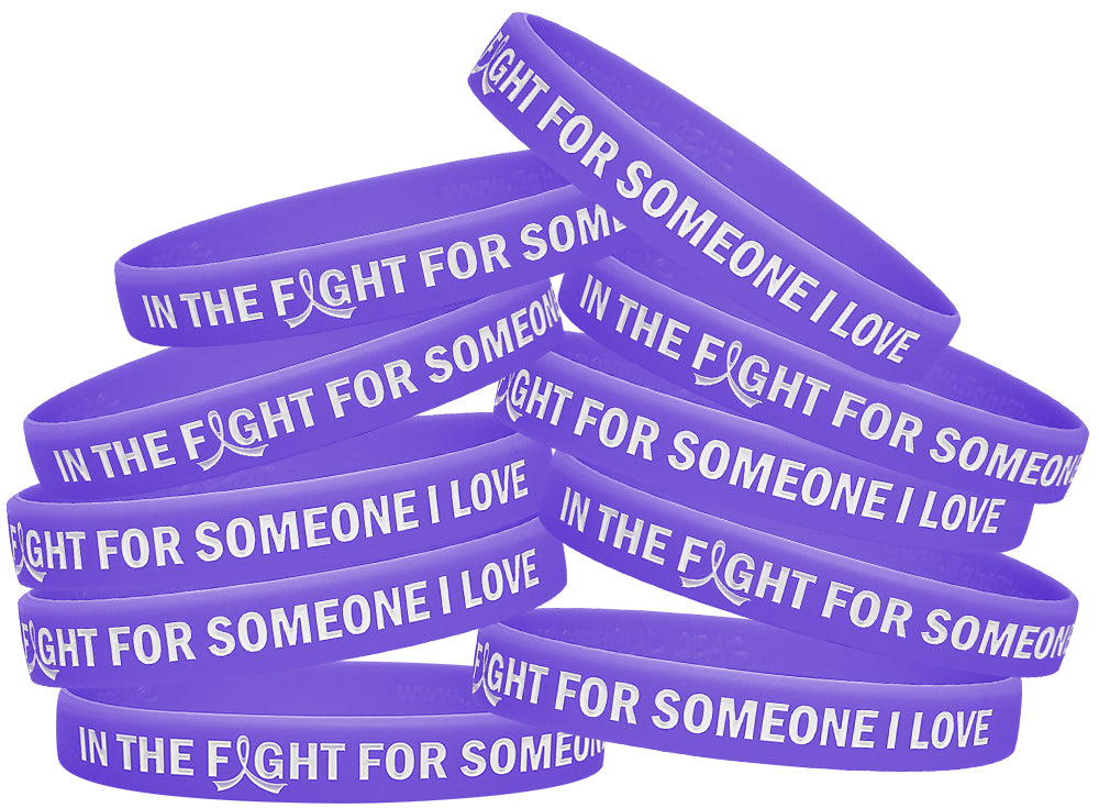 In the Fight for Someone I Love Silicone Wristband - Violet