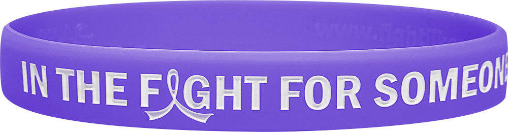 In the Fight for Someone I Love Silicone Wristband - Violet