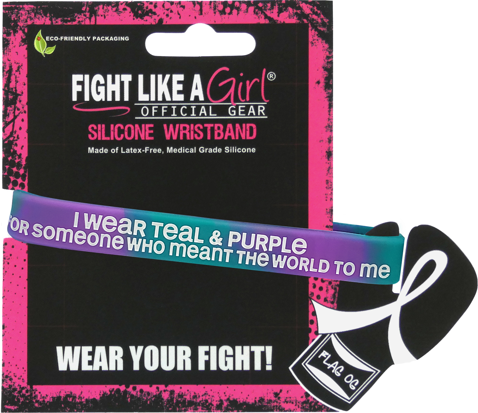 Meant the World to Me Silicone Wristband - Teal/Purple Swirl