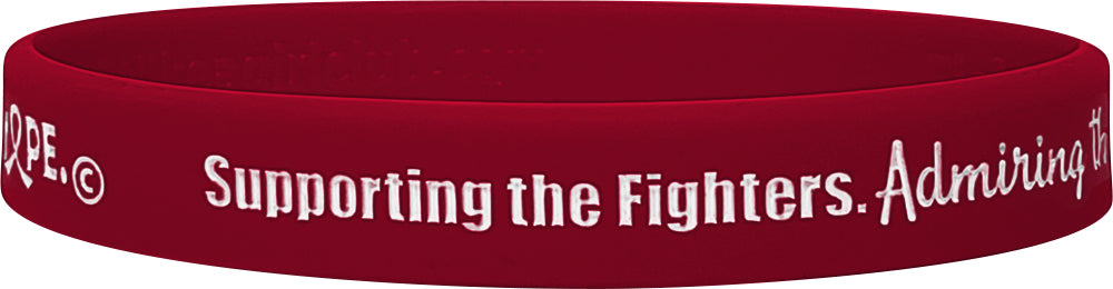 "Supporting Admiring Honoring" Ink-Filled Silicone Wristband - Burgundy