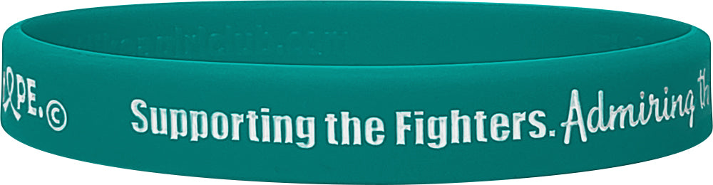 "Supporting Admiring Honoring" Silicone Wristband - Teal