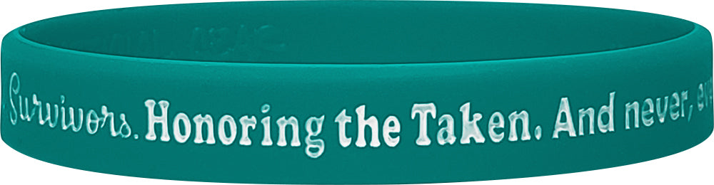 Supporting Admiring Honoring Silicone Wristband - Teal