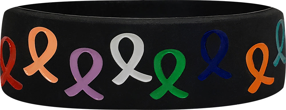 They All Matter Wide Silicone Wristband - Black