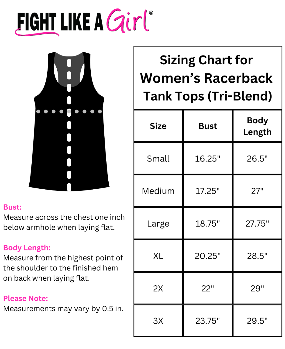 Fight Like a Girl Script Women's Racerback Tank Top - Black Frost