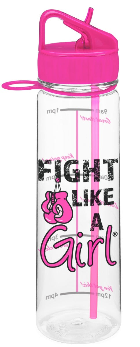 "Fight Like a Girl Grunge" SlimKim II Water Bottle - Hot Pink