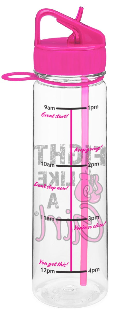 "Fight Like a Girl Grunge" SlimKim II Water Bottle - Hot Pink