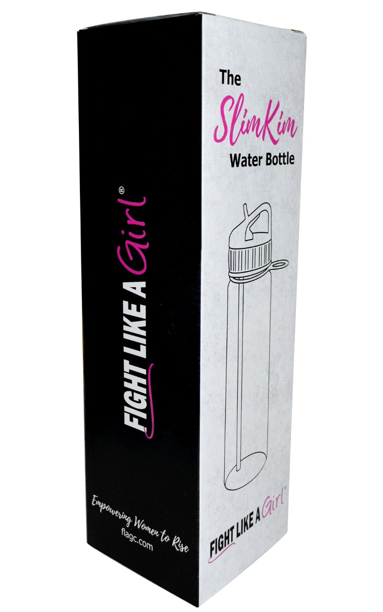 "Fight Like a Girl Grunge" SlimKim II Water Bottle - Hot Pink