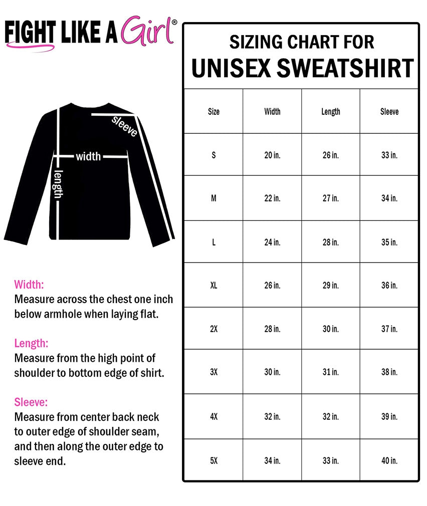 Unisex Sweatshirt Size Chart