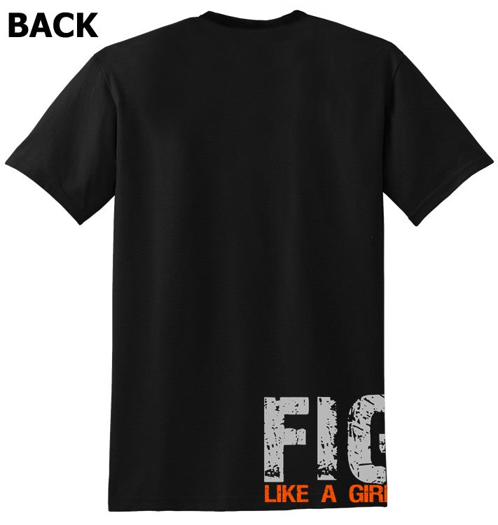 Fight Like a Girl Side Wrap v1 Unisex T-Shirt - Black w/ Orange (Discontinued)