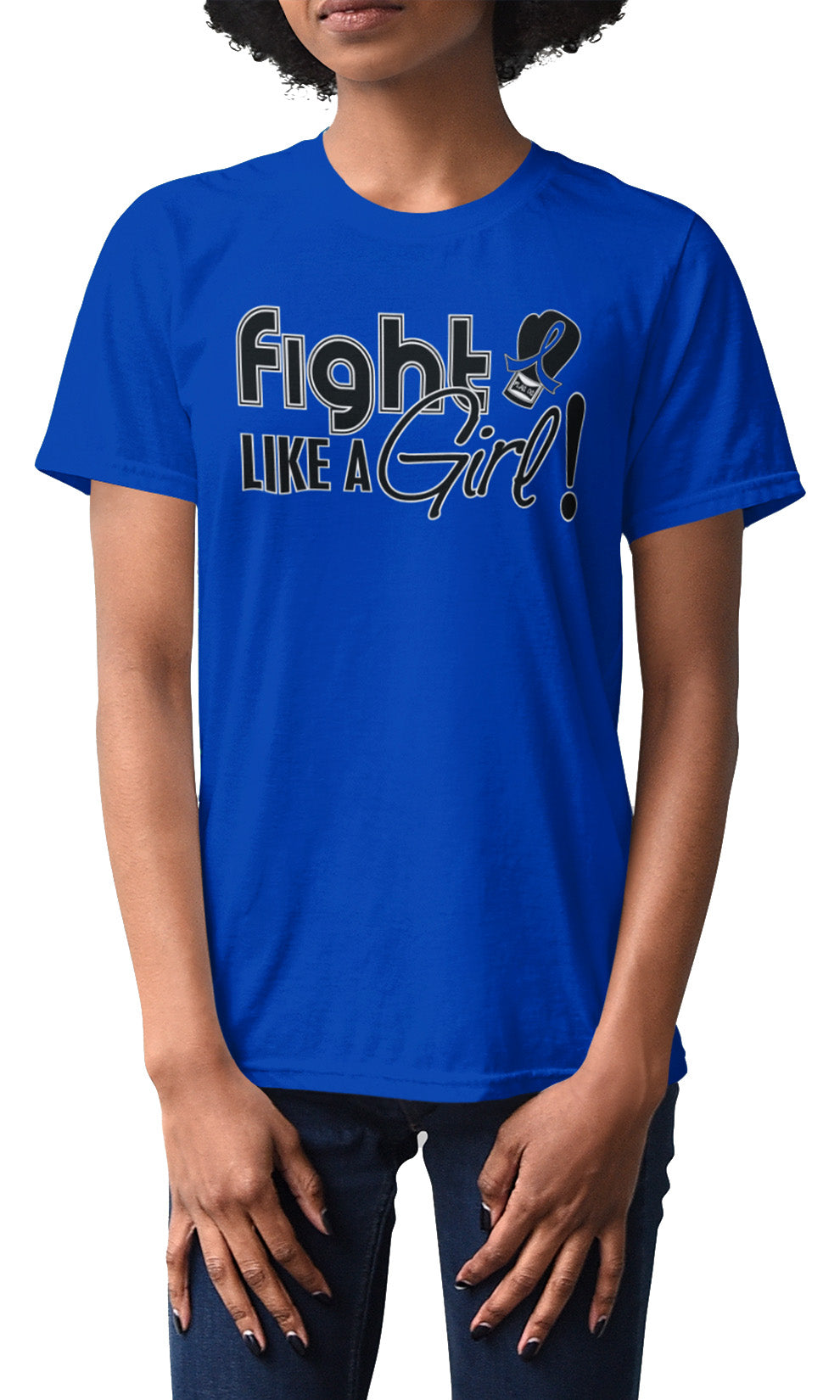 Fight Like a Girl Signature Unisex T-Shirt - Blue
