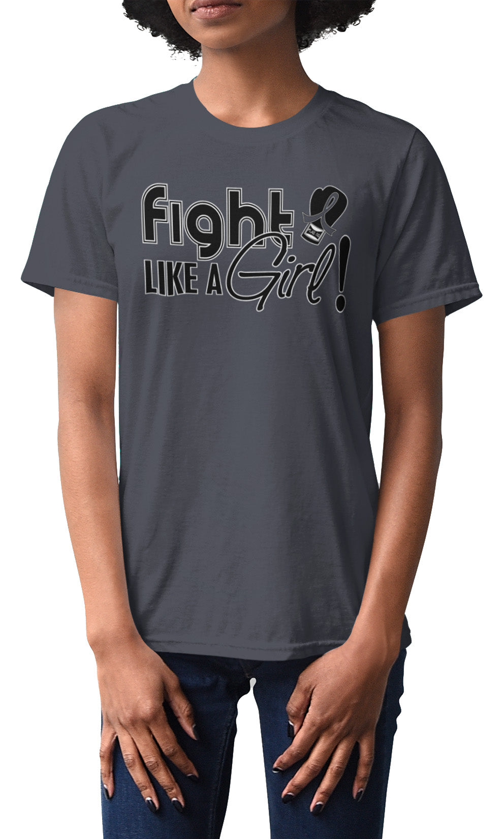 Fight Like a Girl Signature Unisex T-Shirt - Grey