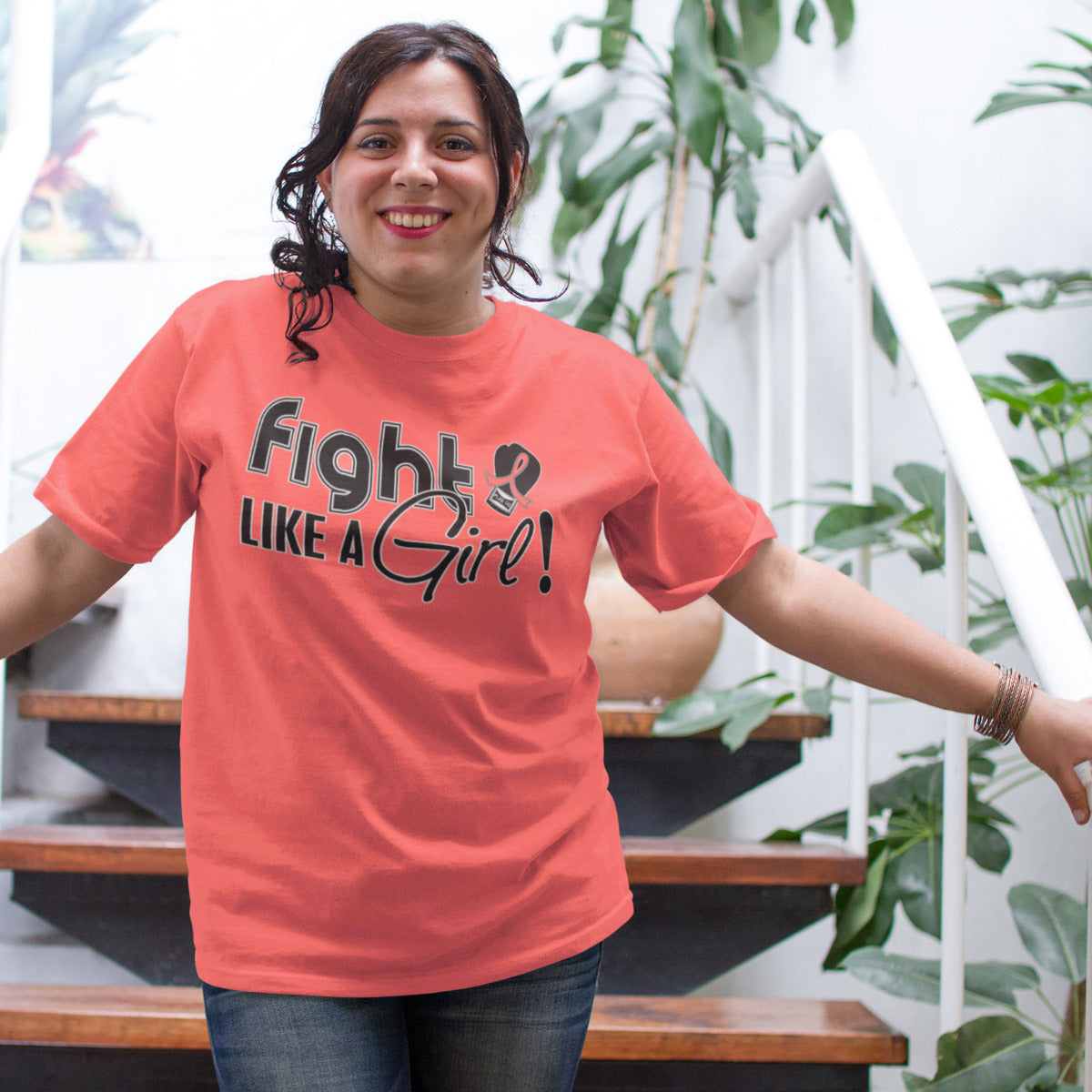 Fight Like a Girl Signature Unisex T-Shirt - Peach