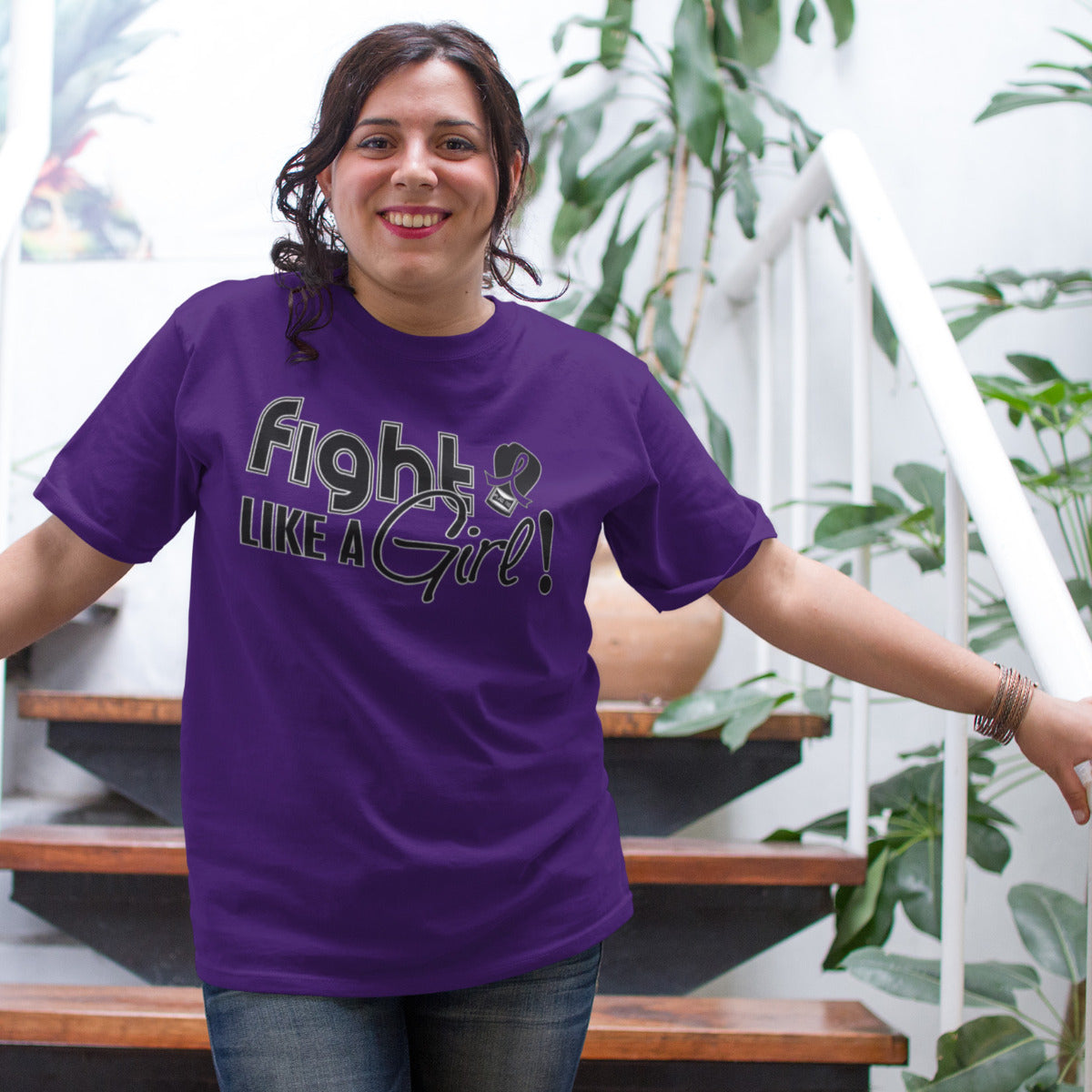 Fight Like a Girl Signature Unisex T-Shirt - Purple