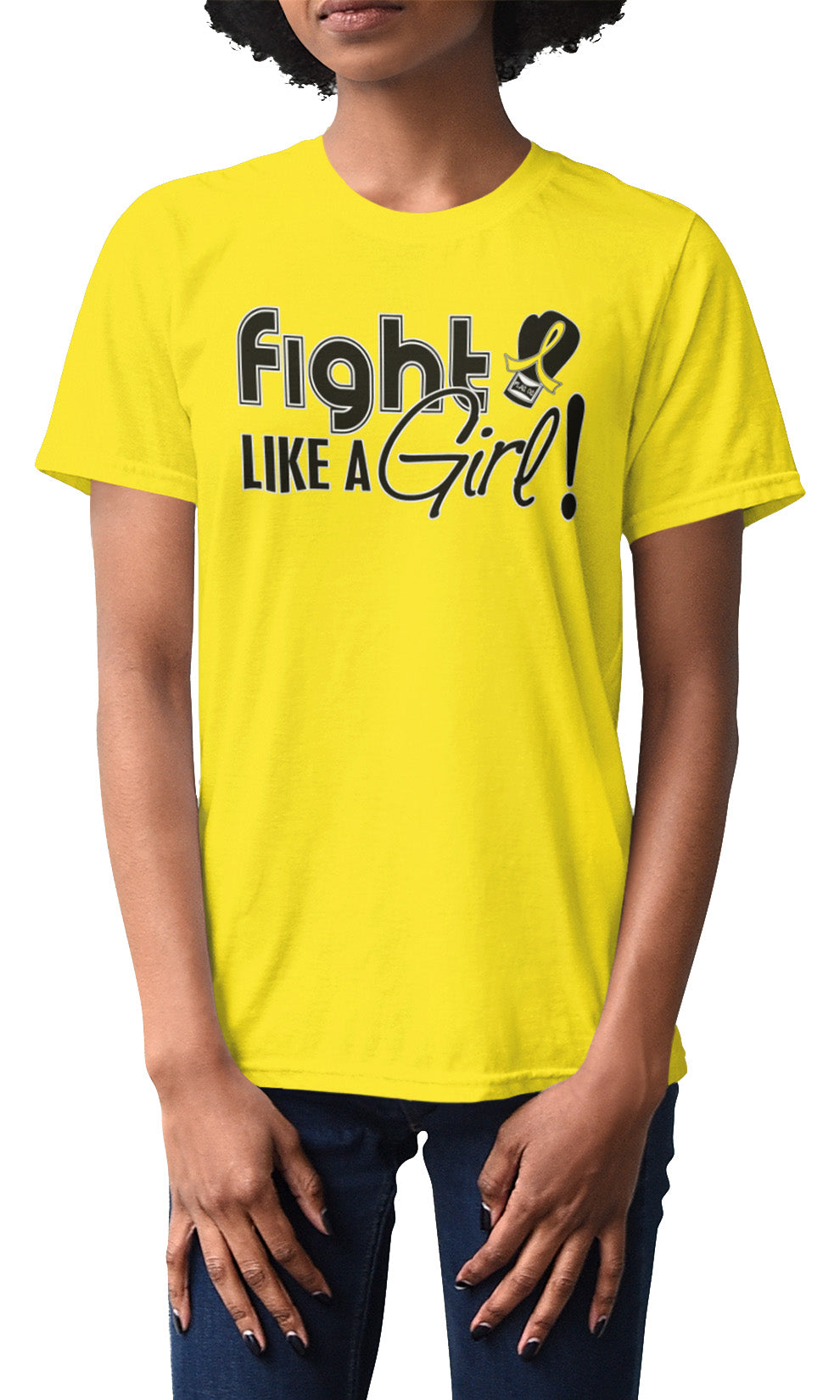 Fight Like a Girl Signature Unisex T-Shirt - Yellow