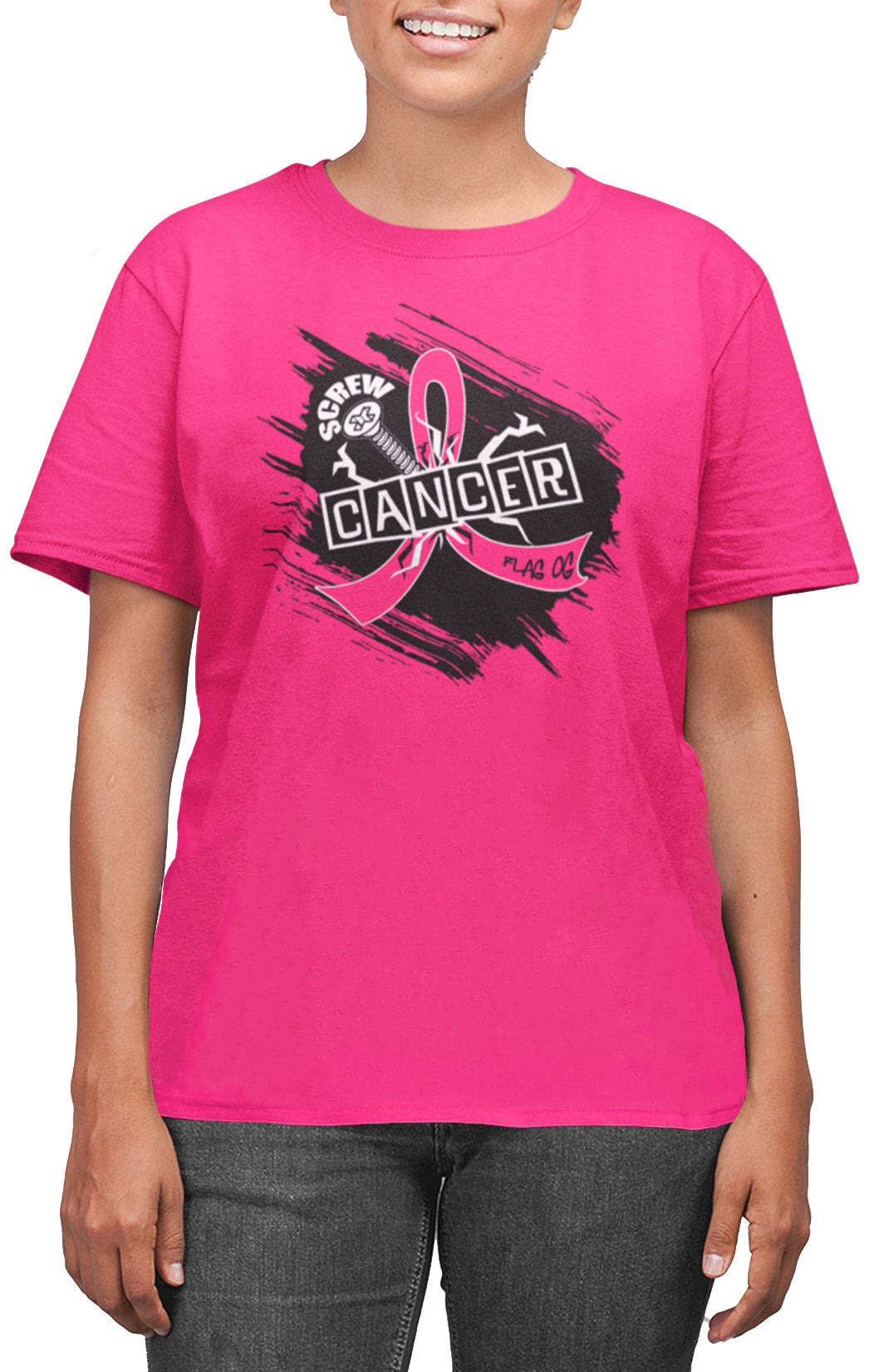 Screw Cancer Unisex T-Shirt - Hot Pink